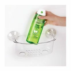 Vente flash 🥰 Interdesign Panier de douche à ventouse transparent 😍 -Métal Soldes 0081492524205 2