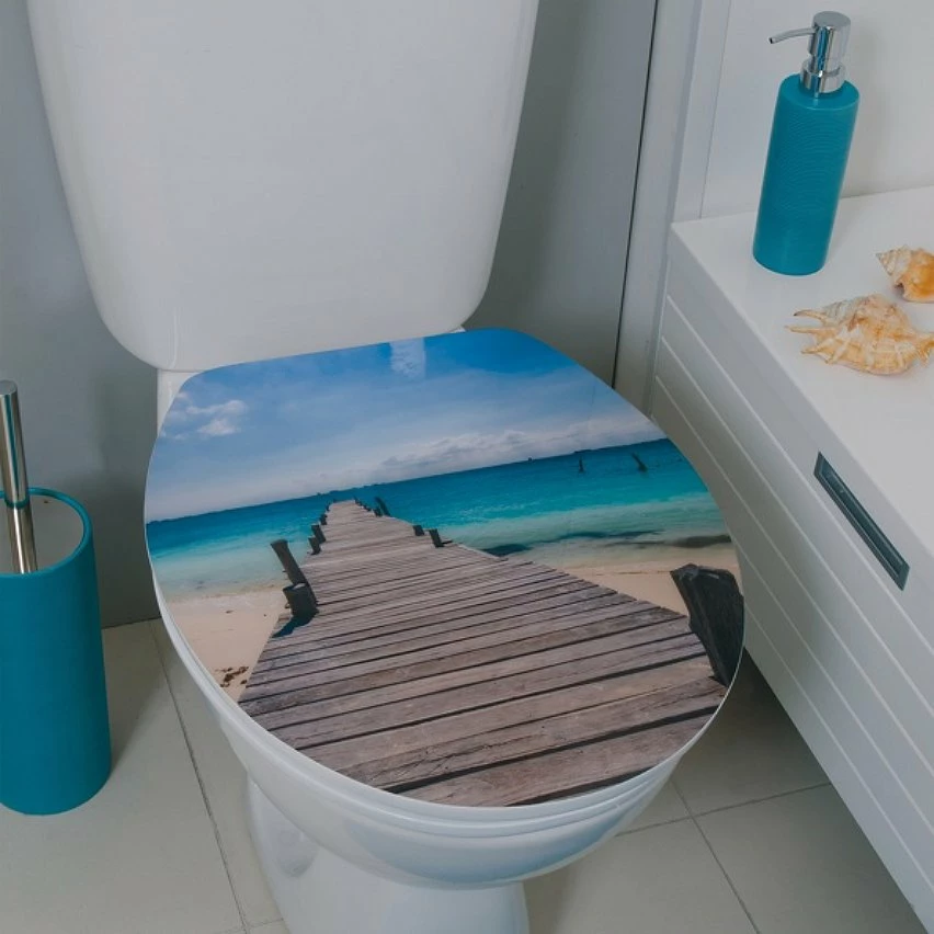 Top 10 😍 Spirella Abattant WC MDF MALDIVES Décor Plage - Charnières Zinc 🔔 3 Top 10 😍 Spirella Abattant WC MDF MALDIVES Décor Plage - Charnières Zinc 🔔 – Image 3