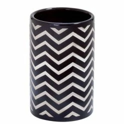 Promo 🔔 Spirella Gobelet Céramique WAVE Noir & Blanc 🤩