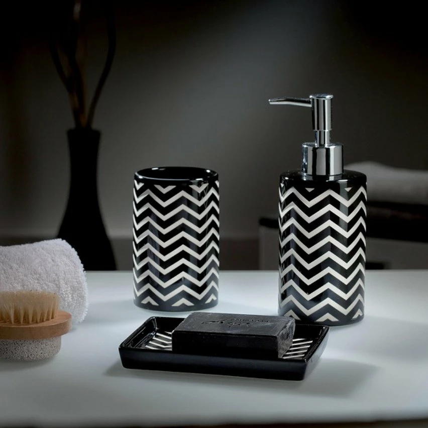 Grosses soldes ❤️ Spirella Porte savon Céramique WAVE Noir & Blanc 🎁 2 Grosses soldes ❤️ Spirella Porte savon Céramique WAVE Noir & Blanc 🎁 – Image 2