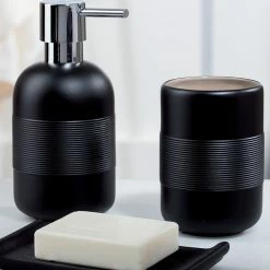 Meilleur prix 👍 Spirella Porte savon savon Céramique KYOTO Noir 😍 -Métal Soldes 3478680076566 3