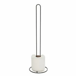 Budget ⭐ Spirella Porte rouleau Papier WC sur pied STOCK Acier Noir Mat 👏