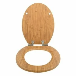 Sortie 🎁 Spirella Abattant WC MDF & PVC BORNEO Bois - Charnières Zinc 👏 4 Sortie 🎁 Spirella Abattant WC MDF & PVC BORNEO Bois - Charnières Zinc 👏 -Métal Soldes 3478680077433 2