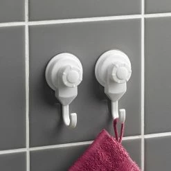 De gros 🤩 Paris prix Lot de 2 Crochets "Ventouse" 8cm Blanc 🤩