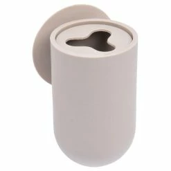 Sortie ❤️ Paris prix Gobelet Brosse à Dent Ventouse "Vitamine II" 11cm Taupe 🔔