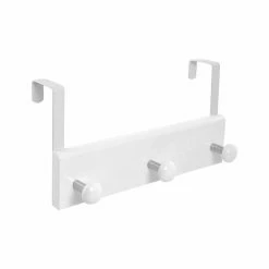 Nouveau 🔥 Paris prix Patère de Porte en Métal "3 Boutons" 30cm Blanc 🧨