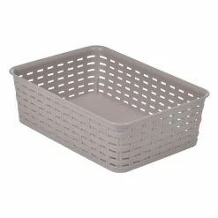 Meilleur prix ⭐ Paris prix Panière de Rangement "Effet Tressé" 1,6L Taupe ❤️