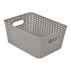 De gros ⭐ Paris prix Panière à Linge "Effet Tressé" 9L Taupe ❤️