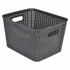 Nouveau 🔥 Paris prix Panière à Linge "Effet Tressé" 13L Gris 💯