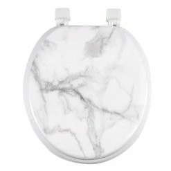 Vente flash 🌟 Paris prix Abattant WC Imprimé "Effet Marbre" 37cm Blanc 🧨