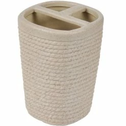 Tout neuf 😍 Paris prix Gobelet Brosse à Dent Effet Dolomite "Marina" 9cm Beige 👏