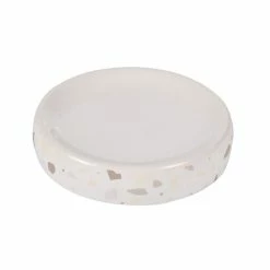 Nouveau ✔️ Paris prix Porte Savon Effet Dolomite "Terrazzo" 11cm Blanc ⭐