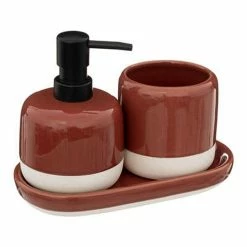 Budget 👍 Five Simply smart Lot de 3 Accessoires Salle de Bain "Solar" 21cm Terracotta 😀