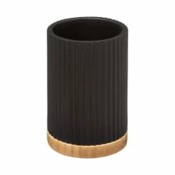 Meilleur prix 🛒 Five Simply smart Gobelet et Porte brosse à dents en résine Noir charbon 🛒