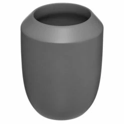 Meilleure vente 🔔 Five Simply smart Gobelet et porte brosse à dents en résine Grise 😀 -Métal Soldes 3560233830661 1