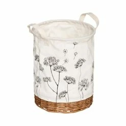 Top 10 🧨 Atmosphera Set de 2 Paniers de rangement en Osier et Tissu Blanc imprimé Noir ⭐ -Métal Soldes 3560233843142 2