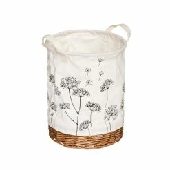 Top 10 🧨 Atmosphera Set de 2 Paniers de rangement en Osier et Tissu Blanc imprimé Noir ⭐ -Métal Soldes 3560233843142 3