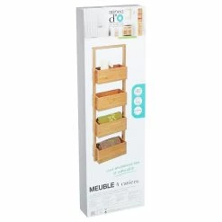Meilleur prix 🔔 Five Simply smart Rangement Salle de Bain en Bambou - Five 🤩 -Métal Soldes 3560237160207 3