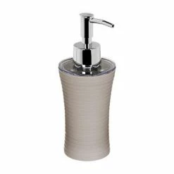 Meilleure vente 🔔 Five Simply smart Lot de 3 Accessoires de Salle de Bain "Stripe" 18cm Taupe 👍 -Métal Soldes 3560237549859 3