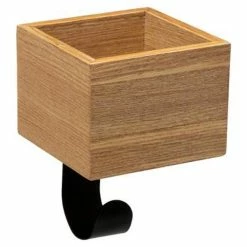 Budget 😀 Five Simply smart Patère 1 Crochet "Vide-Poche" 15cm Noir & Naturel ✔️