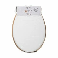 Meilleur prix 🧨 Five Simply smart Abattant WC en Bois Bleu pétrole et Naturel ✨ -Métal Soldes 3560237584126 4