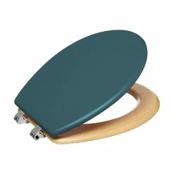 Meilleur prix 🧨 Five Simply smart Abattant WC en Bois Bleu pétrole et Naturel ✨ -Métal Soldes 3560237584157 1
