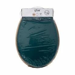 Meilleur prix 🧨 Five Simply smart Abattant WC en Bois Bleu pétrole et Naturel ✨ -Métal Soldes 3560237584157 4