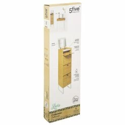 Nouveau 🔔 Chiffonnier en bambou avec miroir Levia 5five turel ⭐ -Métal Soldes 3560237590257 4