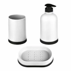 Acheter ⌛ Paris prix Set de 3 Accessoires de Salle de Bain "Strip" Blanc 🎉 -Métal Soldes 3560238361801 1