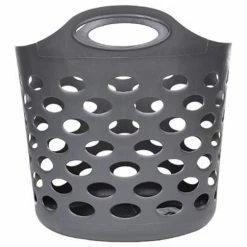 Vente flash 👍 Clean House Panier à Linge "Lou" 28L Gris 🔔 -Métal Soldes 3560238492093 2