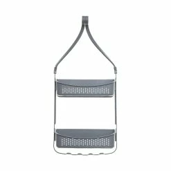 Meilleure vente ❤️ Five Simply smart Support de douche souple 2 paniers système multi accroches Taupe Simply Smart ✨ -Métal Soldes 3560238655313 5