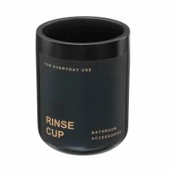 Remise 🤩 Five Simply smart Gobelet et porte brosse à dents en Polyrésine noir collection Black 😍