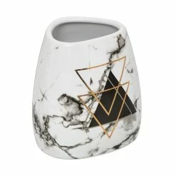 Remise ⭐ Five Simply smart Gobelet et porte brosse à dents en céramique Silk Geometrix 👏