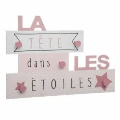 Acheter 🔔 Atmosphera Patère Enfant La Tête dans les étoiles 5 crochets en Bois L 48 x H 34 cm 🥰 -Métal Soldes 3560238696347 1