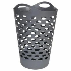 De gros ❤️ Clean House Corbeille à Linge 60L Gris 🔥 -Métal Soldes 3560239369646 2