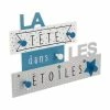 Acheter 🔔 Atmosphera Patère Enfant La Tête dans les étoiles 5 crochets en Bois L 48 x H 34 cm 🥰
