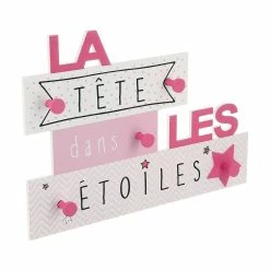 Acheter 🔔 Atmosphera Patère Enfant La Tête dans les étoiles 5 crochets en Bois L 48 x H 34 cm 🥰 -Métal Soldes 3560239516385 1