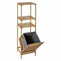 Budget 💯 5Five Colonne salle bain Varia naturel panier linge bambou - Bambou 💯