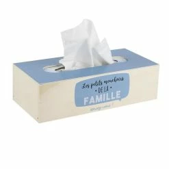 Budget 💯 Paris prix Boîte à Mouchoirs "Je suis Bleu" 27cm Bleu & Naturel 🤩