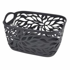 Coupon 💯 Paris prix Panière à Linge "Motif Végétal" 7,5L Anthracite ✔️