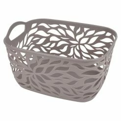 Sortie 🤩 Paris prix Panière à Linge "Motif Végétal" 7,5L Taupe 🛒