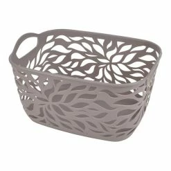 Remise 🥰 Paris prix Panière à Linge "Motif Végétal" 14L Taupe 🥰