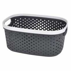 Bon marché 👍 Paris prix Panière à Linge "Ajourée" 3,5L Anthracite 🔔