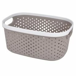 Vente flash ⌛ Paris prix Panière à Linge "Ajourée" 15L Taupe 🎉