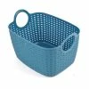 Grosses soldes ⭐ Paris prix Panier à Linge Arrondi "Tressé" 12L Bleu Paon 🧨