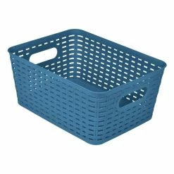 De gros 😉 Paris prix Panière à Linge "Effet Tressé" 9L Bleu Paon 🔥