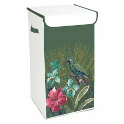 Bon marché ⌛ Paris prix Coffre à Linge Imprimé "Equatorial" 60cm Vert ❤️