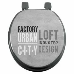 Offres 🧨 Paris prix Abattant WC Imprimé "Urban Loft" 47cm Gris 👏