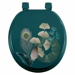 Promo ⌛ Paris prix Abattant WC Imprimé "Ginkoblue" 47cm Vert 🛒