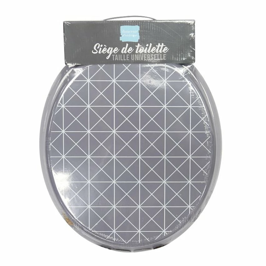 Promo ✨ Paris prix Abattant WC Imprimé "Kubia" 47cm Gris 🎉 2 Promo ✨ Paris prix Abattant WC Imprimé "Kubia" 47cm Gris 🎉 – Image 2